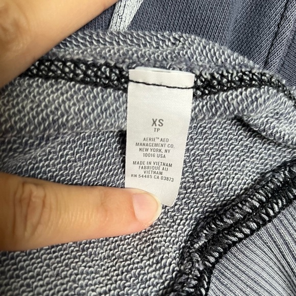 Aerie Upstate Oversized Crewneck Preppy Collegiate Sweatshirt Faded Blue Size XS - Picture 13 of 15